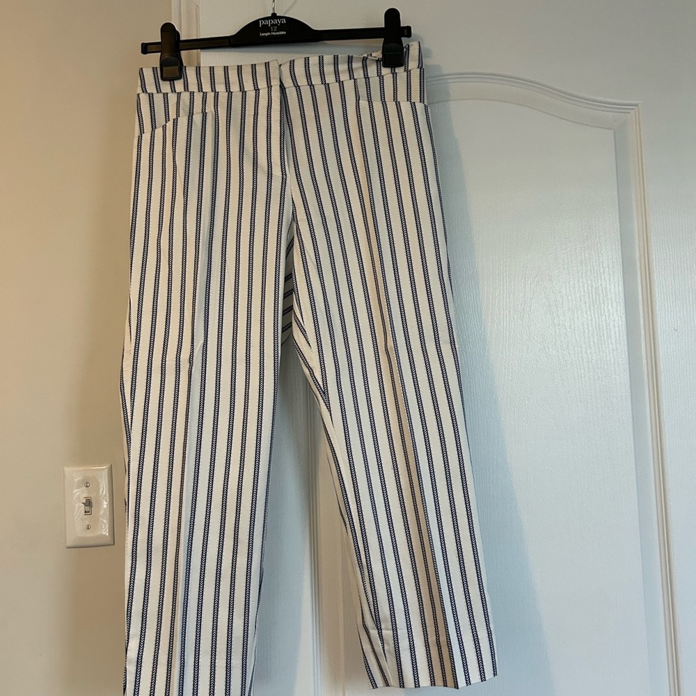 TU UK brand  Navy and White Striped Chinos